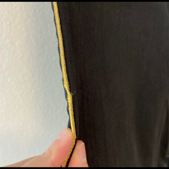Madewell 10” High Rise Skinny Black Gold Piping - Picture 5 of 7